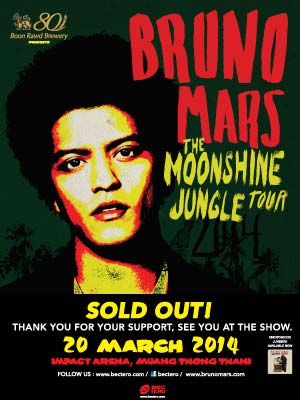 BRUNO MARS THE MOONSHINE JUNGLE TOUR 2014